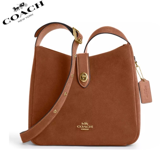 NWT COACH Hadley Convertible Crossbody Bag In Suede - Picture 1 of 9